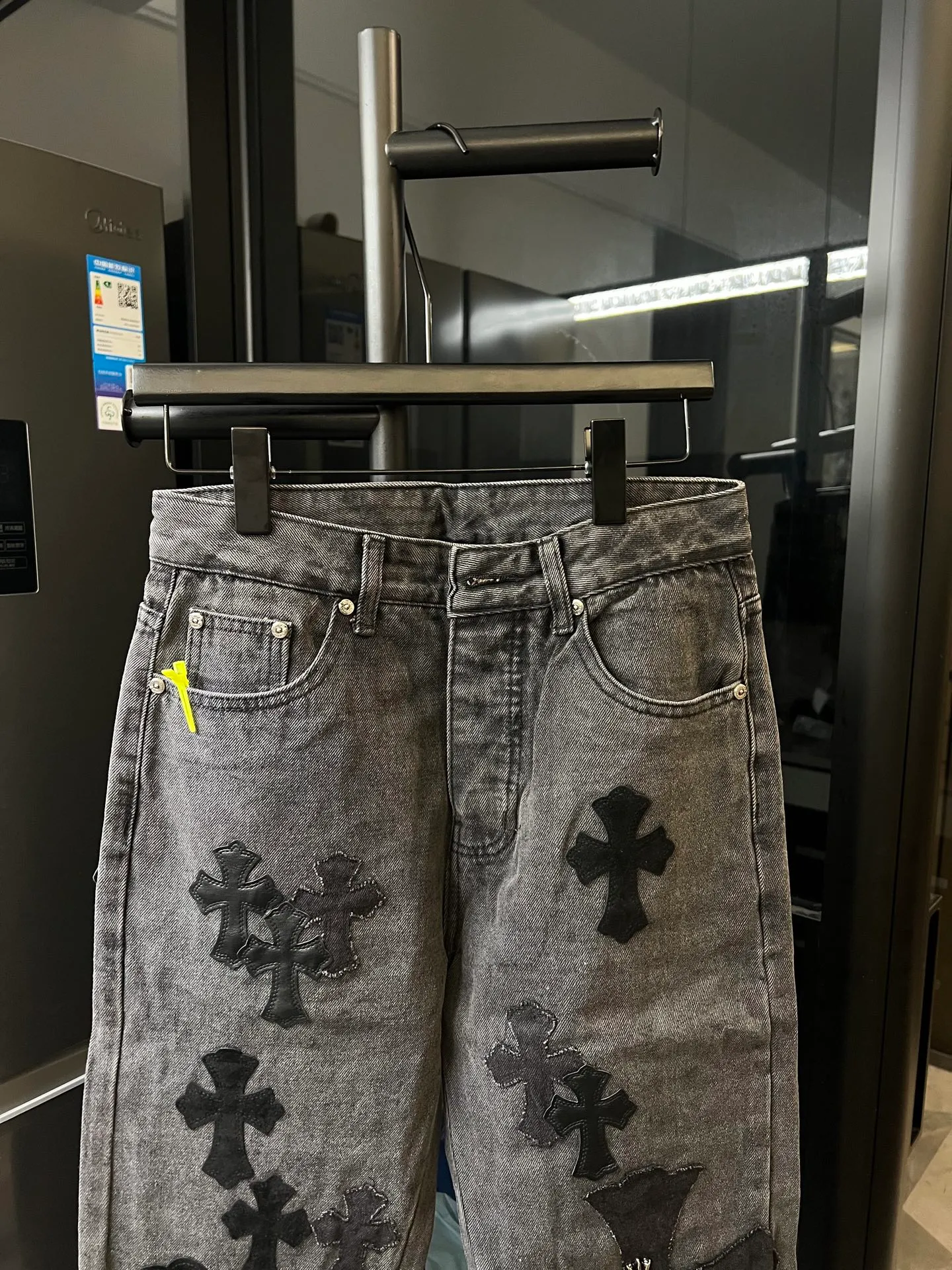 P270 [Special Version] Chrome Hearts/Chrome Heart 25Ss CH Large Cross Limited Blue Ox King Jeans (Black) Size: 28 30 32 34 36 (corresponding to s-xxl) Detailed sizes can be found in Figure 9